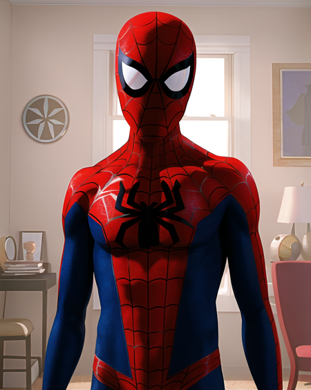 3978523986-581396675-spiderverse style, 1boy, male focus, solo, spider web print, superhero, bodysuit, mask, red bodysuit, upper body, silk, spider w.png